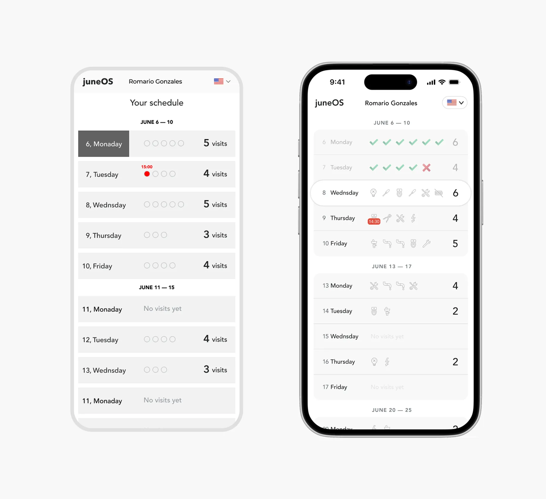 Route optimization screen