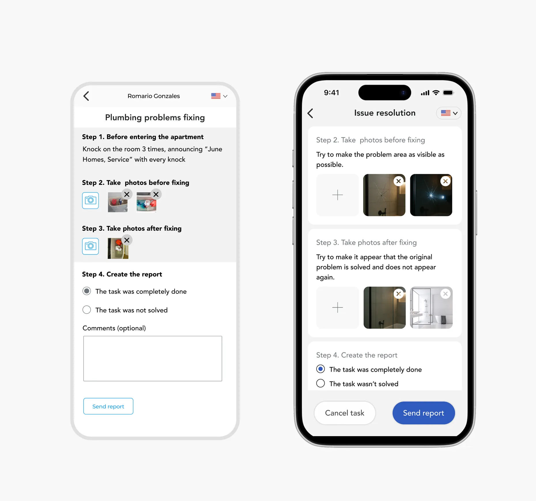 Route optimization screen