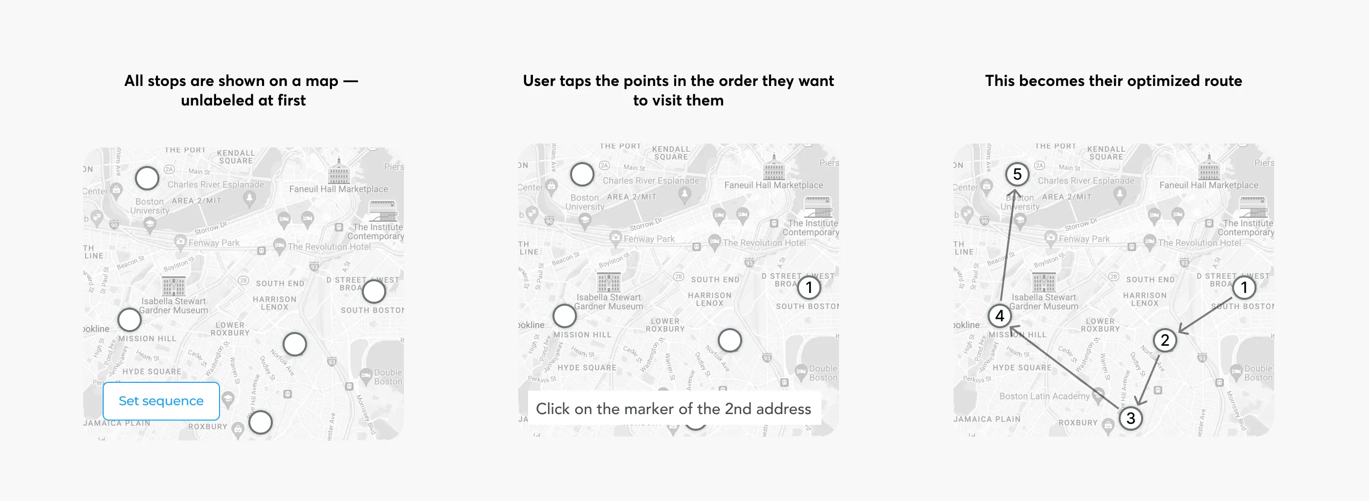 Route optimization screen